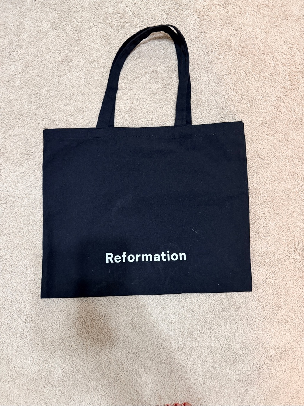 Reformation Black Canvas Tote with Logo